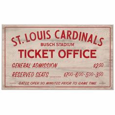 an old ticket for st louis cardinals at busch stadium