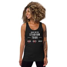 This soft "Stadium Tour 2022" tank top humorously commemorates the much anticipated -- and repeatedly delayed -- Stadium Tour co-headlined by Def Leppard and Motley Crue. (It's FINALLY happening!) • 100% combed and ringspun cotton Important note: • This item is manufactured after your order is placed -- it's being specially made for you! As a result, no exchanges or refunds are offered unless the item you receive is damaged or incorrect. • Please allow 2-7 days for the creation and fulfillment o Motivation Shirt, Bjj Women, Cotton Tank Top, Rayon Fabric, Tank Top Designs, Black Charcoal, Nicaragua, Business Owners, Honduras