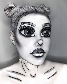 Face Paint Makeup Looks, Strange Makeup, Fantasy Make-up, Maybelline Falsies, Aerial Costume, 2023 Makeup, Paint Makeup, Halloween Tutorial, Face Art Makeup