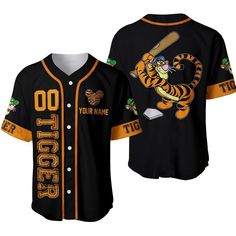 CUSTOMIZATION CUSTOM ORDERS are ALWAYS WELCOME. Please feel free to contact us, we can customize all of our designs to your needs! MATERIAL & COLOR All Over Print Baseball Jersey shirt offers the perfect balance of style, durability, and affordability. Custom and make it unique and sell them online with sublimation printing. Hit a home run and feel like a part of the team with our print on demand Unisex Baseball Jersey. The boxed flatback mesh fabric of the custom baseball jerseys offers outstanding durability, insulation, and wrinkle resistance. Our baseball jerseys can do machine wash in cold with similar colors/no bleach/low iron. Baseball jerseys are breathable, durable, and easy to care for, polyester is the ideal material for athletes everywhere. Feel free to create a design with our Tigger Winnie The Pooh, Baseball Uniforms, Custom Baseball Jersey, Baseball Jersey Shirt, Cartoon Outfits, Baseball Jersey, Disney Cartoons, Baseball Jerseys, Jersey Shirt