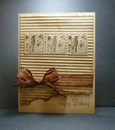 a happy birthday card with bows on it