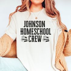 Personalized Homeschool Mom Shirt Custom Homeschool Dad Shirt Toddler Homeschool Crew Gift For Mom and Me Matching Family Shirt for Kids Family Shirt, Homeschool Mom, Mom Humor