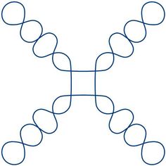 a blue line drawing of an x - shaped object with two intersecting lines in the middle