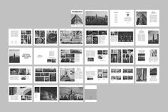 a large group of black and white photos on a gray background with the words architecture