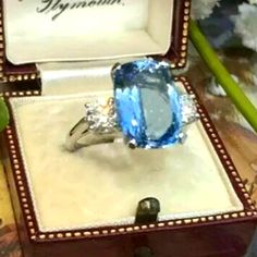 Elegant Ring, Perfect For Engagements And Weddings Arrives New In Original Packaging. Reasonable Offers Accepted On All Items Pet & Smoke Free Home. This Is A Special Order Item. Hot Items Please Allow Addl 7 - 10 Days For Shipping. I Will Include A Free Gift For Your Delay. Pet & Smoke Free Home. This Is A Special Item. Luxury Blue Topaz Rings With Vs Clarity, Birthday Vacation, Barbie Movie, Jewelry Crystal, Radiant Cut, Elegant Ring, Anniversary Party, Beautiful Ring, Wedding Rings For Women