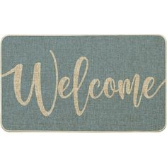 a welcome mat with the word welcome on it