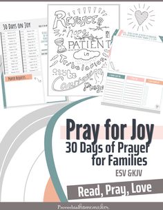 pray for joy 30 days of prayer for families with free printables and coloring pages