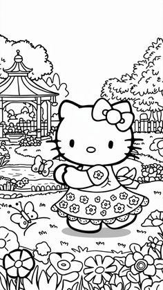 Explore our cute collection of printable easy and aesthetic coloring pages featuring cute hello kitty. We also offer a variety of other themes. From cute cats, puppies, nature and birds to kawaii food, funny dinosaur, chibi and anime girls. Whether for kids, adults, or preschoolers, there's something for everyone! Download our coloring pages now and let the fun begin. :)  #coloringbook #coloringbookpages #art #aesthetic #grayscale #manga #printable #disneyadult #kawaiiart #hellokitty #mandala #free #ideas #outlinedrawing #cutedrawing #anime #simple #illustration Cute Coloring Pages Hello Kitty, Adult Coloring Pages Free Printable Simple, Kawaii Coloring Pages Anime, Manga Printable, Dinosaur Chibi, Hello Kitty Coloring Pages Printable, Kawaii Coloring Pages Free Printable, Japan Coloring Pages, Simple Coloring Pages Aesthetic