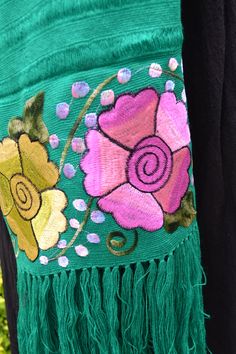 Mexican handmade rebozo, with beautiful, very elegant flowers. For all occasions Each model is unique, its embroidery and colors makes each piece different Mexican Rebozo ~ Rebozo ~ Mexican Shawl ~ Pashmina ~ Shawl ~ Scraf Mexican Shawl, Mexican Skirts, Mexican Rebozo, Mexican Flowers, Mexican Earrings, Colorful Skirts, Hippie Earrings, Pashmina Shawl, Oct 11