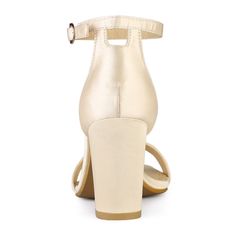 These high heels feature an open toe with an ankle strap, the chunky high heel, and comfortable satin material with soft insole ends. You can pair them with skirts and skinny pants. Please check the size measurement chart before ordering. Please note that color may vary slightly according to monitor settings. Block Heels With Padded Ankle, Block Heels With Padded Ankle And Medium Width, Medium Width Block Heels With Padded Ankle, Spring Heels With Padded Ankle And Closed Toe, Elegant Spring Heels With Padded Ankle, Spring Block Heel With Padded Ankle, Synthetic High Heels With Padded Ankle, Spring Heels With Padded Ankle In Synthetic, Spring Evening Heels With Padded Ankle