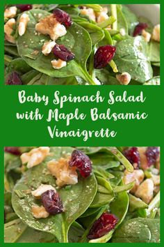 baby spinach salad with maple balsamic and cranberries