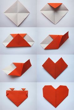 step by step instructions on how to make origami hearts for valentine's day