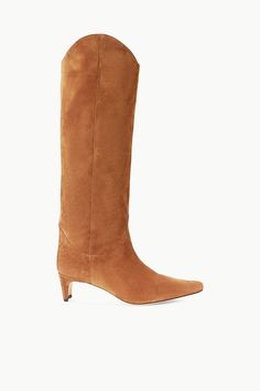 Staud Western Wally Boot Tan Suede Fall Suede Boots, 2023 Wishlist, Bra Alternatives, Custom Handbags, Flat Heel Boots, Scarf Sale, Ideas Family, Back Jewelry, Denim Shoes