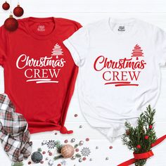 "Christmas Crew Shirt, Christmas Squad, Family Christmas Shirt, Squad Shirt, With Friends Quarantine Holiday Party Shirt. Hi!Welcome to my store and it's great to see you here! I'm sure you'll love my designs. Please let me know if you have any questions or recommendations. The Unisex t-shirts are retail fit and a little bit relaxed. If you want to have a fitter look, I recommend you order one size smaller. But make sure you check our size-chart before you place your order. The inscriptions on t Idee Cricut, Christmas Tee Shirts, Matching Christmas Shirts, Christmas Party Shirts, Cute Christmas Shirts, Womens Christmas Shirts, Cute Christmas Tree, Christmas Tree Shirt, Santa Shirts