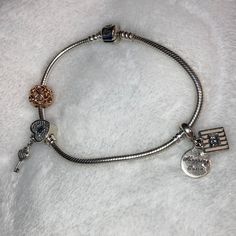 Perfect Condition, Given As A Gift And Barely Worn Pandora Bracelet With Two Dividers And Clasp Close - Pandora Infinite Shine, Pandora Rose Charm - Pandora Lock Of Love Charm Pandora Discontinued Shopping Queen Charm Comes W Box Pandora Rose Charm, Shopping Queen, Pandora Rose, Love Charms, Pandora Bracelet, Pandora Jewelry, Pandora Charms, Womens Jewelry Bracelets, Of Love