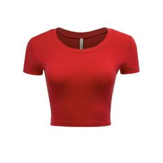 Stretch Material provides you with high quality, soft, lightweight, and comfortable to wear for a fashionable look. Selection of beautiful solid color options, so you can pick and choose the ones that you love. Size: L.  Color: Red.  Gender: female.  Age Group: adult. Red Top Outfit, Basic Crop Top, Food Motivation, Crop Top Outfits, Basic Shirts, Slim Fit Shorts, Birthday Wishlist, Red Outfit, Red Shirt