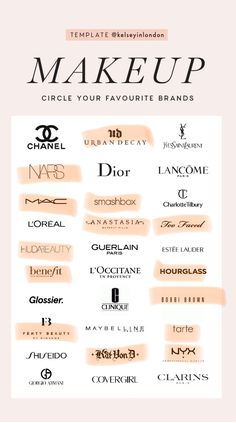 Makeup Brand Name Ideas, Popular Makeup Brands, Makeup Names, Really Funny Quotes, Makeup Companies, Bond Paper Design, Fancy Watches, Makeup Board