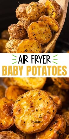 air fryer baby potatoes in the process of being cooked