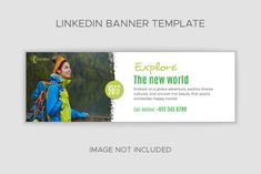 an email postcard with a woman wearing a backpack and the text explore the new world