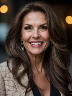 42 Fresh and Elegant Brunette Hair Color Ideas for Women Over 50 Mama Hair, Women Haircut, Rambut Brunette, Middle Aged Woman, Hair Pics