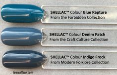 denim patch shellac compared to other colours by fee wallace Cnd Denim Patch, Cnd Colours