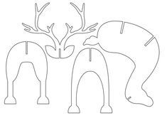 two elephants are standing next to each other in front of a tree with antlers on it