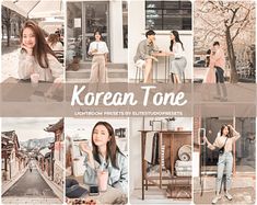 korean tone mobile lightroom presets for photoshopping and video editing with people in the background