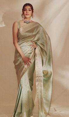 Powder Blue Saree, Engagement Saree, Blue Silk Saree, Saree Fashion, Kajal Agarwal, Indian Fashion Saree, Saree Designs Party Wear, Indian Dresses Traditional, Saree Design