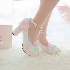 Customized Product, Ship In 5-15 Days, is not eligible for return.   Fabric Material: Pu  Color: Pink  Platform Height: 6cm/2.36" Kawaii Heels, Pretty Pink Dress, Rainbow Heels, Pink Dress Shoes, Bowknot Dress, Pink Platform, Rainbow Bow, Rainbow Shoes, Pink Platforms