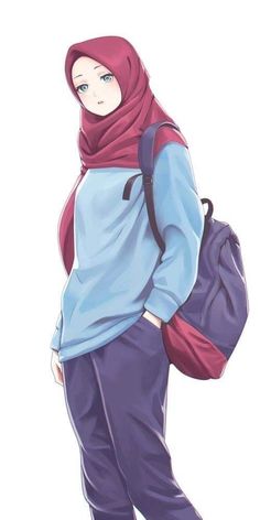 a drawing of a person with a backpack