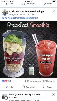 an image of two smoothies on facebook