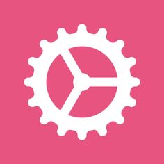 a white gear wheel on a pink background