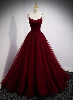 #reddress #fashion #aestheticoutfit #promdresseslong Formal Wine Dress, Dream Dresses Prom, Wine Red Sweet 16 Dresses, Red Mesh Prom Dress, Red Dresses Long Elegant, Elegant Maroon Dress, Dark Red Silk Prom Dress, Prom Dress Wine Red, Dark Red Dresses Prom