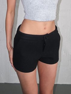 **ALL PREORDER ITEMS WILL BE SHIPPED WITHIN 2 WEEKS AFTER ORDER PLACED** Micro Low-Waist Shorts have a minimal look that pairs seamlessly with any style. Style them with our Jennie tights for a versatile and chic outfit. Button and zipper closure Both side pockets Thick material Soft wooly texture Polyester 55%, Acrylic 45% Made In Korea Low Waist Shorts, Blue Banisters, Minimal Look, Nice Clothes, Chic Outfit, Shorts Black, Low Waist, Dream Wardrobe, Black Shorts