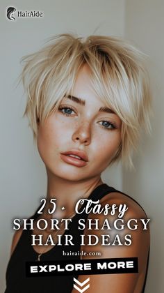 Sassy Shag: Dive into the world of short and sassy with these trendy shag haircuts. 💁‍♀️🌟 Lavender And Blonde Hair, Short Shaggy Hair, Short Hair Straight, Hairstyle For Short Hair, Edgy Short Haircuts, Rocker Hair, Modern Shag Haircut, Modern Shag, Short Shaggy Haircuts