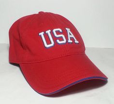 American Eagle Outfitters Baseball Cap USA Red Adjustable Back-strap Army Cap, Bill Blass, Black Label, Back Strap, Accessories Men, Black Cotton, Baseball Cap, American Eagle Outfitters, Neck Dress