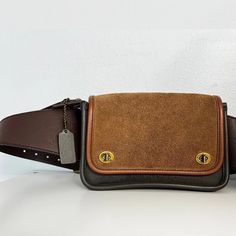 Very Rare Japanese Sling Waist And Crossbody Postal Bag By Coach. Multi Toned Leather Suede With Ample Space For All You On-The-Go Items. Long Strap Allows For Extreme Versatility. Minor Tarnishing On Hardware. Coach Belt Bag Men, Waist Bag Leather, Bum Bag, Waist Bag, Belt Bag, Very Rare, Leather Bag, Leather