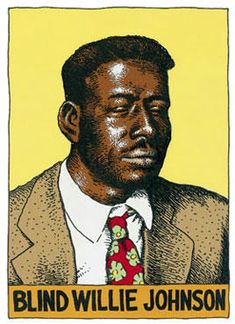 an image of a man in a suit and tie on a stamp with the words blind willie johnson