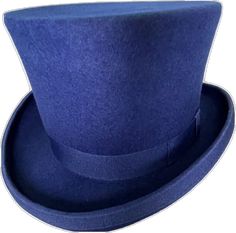 Classic Blue Winter Hat, Blue Formal Winter Hat, Formal Blue Winter Hat, Classic Blue Cap Hat, Classic Fitted Blue Hat, Fitted Blue Flat Cap, Victorian Tuxedo, Top Hat, Wool Felt