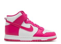 Wmns Dunk High 'Pink Prime' - Nike - DD1869 110 - white/pink prime | Flight Club Dunk High Pink Prime, Pink Jordans, Pink Nike Shoes, Skor Sneakers, Preppy Shoes, Baskets Nike, Cute Nike Shoes, Nike Dunk High, Dunk High