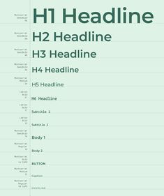 the h2 headline is shown in green