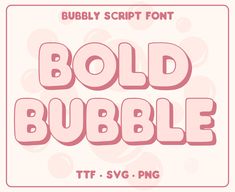 the bubbley script font is shown in pink