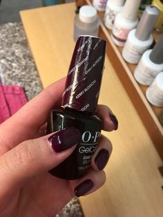 Kerry Blossom by OPI is the perfect, vampy gel nail color for winter ❤️ Nail Color For Winter, Gel Manicure Colors, Opi Gel Nails, Opi Nail Colors, Pretty Nail Colors, Manicure Colors, Nail Colors Winter, Gel Nail Colors, Gel Polish Colors