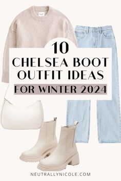 Chelsea Boots Outfit Women Winter, Chelsea Boots Outfit Winter, Chunky Chelsea Boots Outfit, Cream Boots Outfit, Black Chelsea Boots Outfit, Chelsea Boots With Jeans, Chelsea Boot Outfits Women, How To Style Chelsea Boots, Chunky Boots Outfit