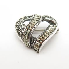 925 Sterling Vintage Judith Jack Real Marcasite Gem Heart Pin Brooch / Pendant Weight: 7.2g WELCOME TO PAWN SHOP We are an actual pawn shop and have been in business for over 25 years. Since 1990, our establishment has been serving a variety of clients by providing them with short term cash solutions and options of liquidity regarding their treasured heirlooms. Acknowledging that today′s customers are very sophisticated and are looking for a variety of investments, our acquisitions are hand-pick Heart Pin, Oval Rings, Pawn Shop, Real Pearls, Hinged Bangle, Fun Earrings, Earrings Photo, Pin Brooch, 25 Years