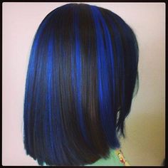 Blue Hair Highlights, Emo Hairstyles, Blue Highlights, Pixie Hair