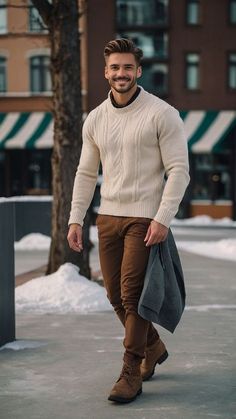 Winter Look For Man, Camel Coat Outfit Winter Style 2024, Polo Boots Men Outfits, Home Outfit For Men, Swedish Men Style, American Eagle Mens Outfits, Men Winter Fashion 2024, Winter Outfits Men 2024, Men Cold Weather Outfits