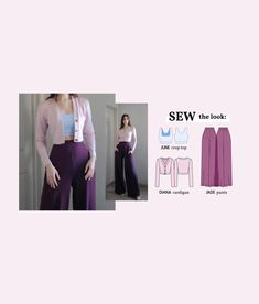 the sewing pattern shows how to wear wide legged pants