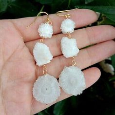 Great Shopping Natural Gemstones Quartz Geode Druzy Earrings Crystal 925 Silver Hook Earrings, Jewelry Druzy Jewelry, Quartz Geode, Druzy Earrings, Earrings Crystal, Fashion Jewelry Earrings, Hook Earrings, Earrings Jewelry, Crystal Earrings, Druzy