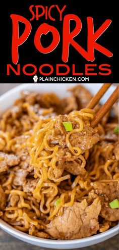 this spicy pork noodle recipe is so easy to make and tastes just as good as it looks